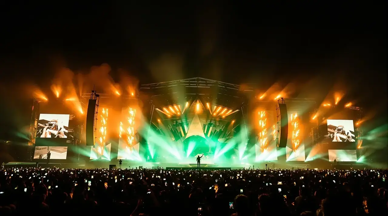 演唱会现场，粉丝尖叫声浪冲天